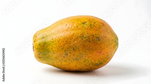 Fresh Ripe Mango Isolated on White Background Front View Commercial Tropical Fruit Photography