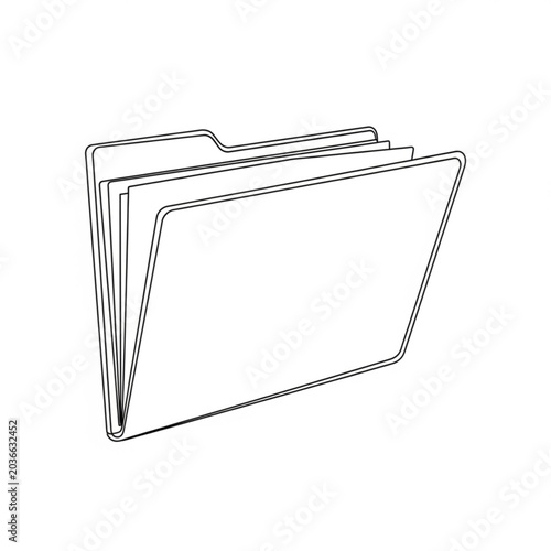 Outline of a folder with multiple tabs for organizing documents  