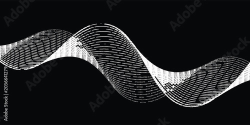 Fotografía Abstract gradient dynamic wave of glowing particles