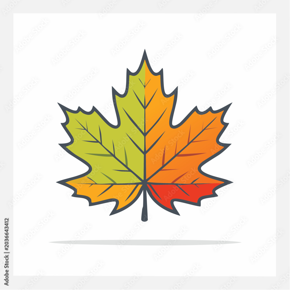 Obraz premium Stylized Maple Leaf Icon with Autumn Colors