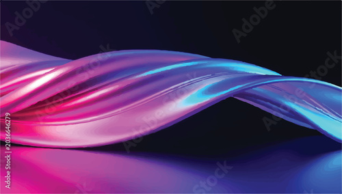 Foto Wavy abstract glowing neon ribbon background design with abstract background fut