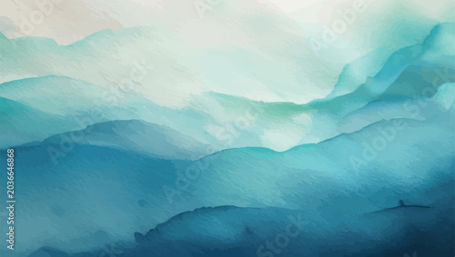 Foto Deep ocean blue watercolor abstract painting with the textured appearance resemb