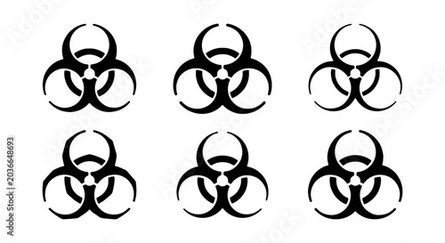 Canvastavla Biohazard Symbols Set, Biological Hazard Warning Icons, Danger Sign Graphics, In