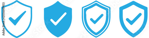 Obraz na plátně Shild with check mark line icon