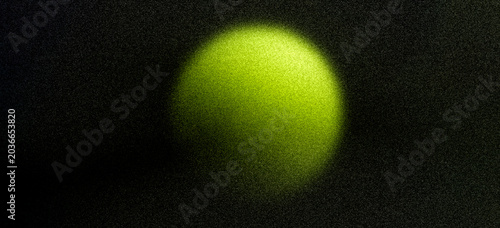 Foto Glowing green lime gradient sphere on black grainy background with soft noise te