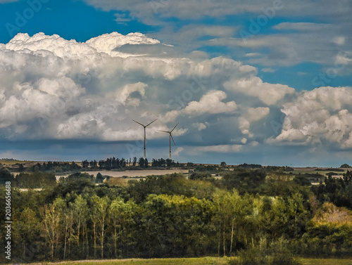 Renewable energy and countryside view