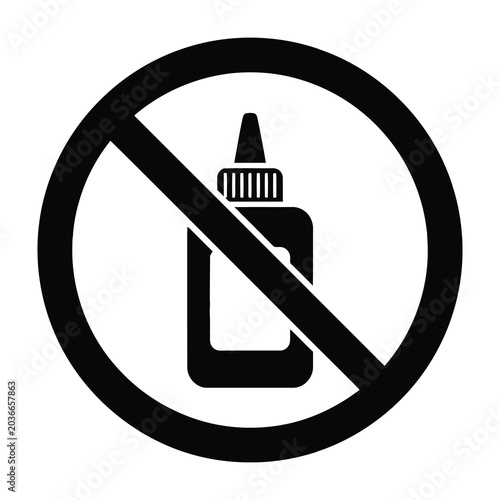 No Glue Sign Prohibition Symbol