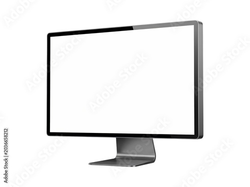 lcd monitor isolated on white