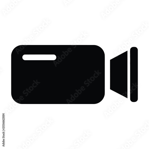 Black camera icon on white background