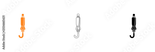 Foto Hook and loop fastener icon set in orange and black isolated on transparent back