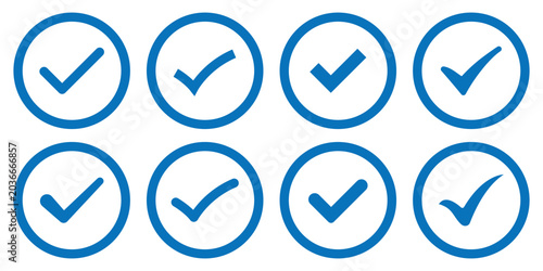 Foto check mark icons black silhouette on white background