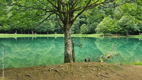 Tableau sur toile Le lac de Bethmale et ses sublimes eaux vertes-émeraude (Pyrénées ariégeoises)
