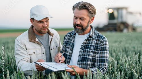Senior agronomist showing harvest readin 1