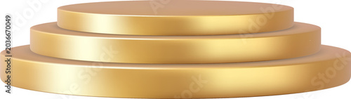 3d gold round podium