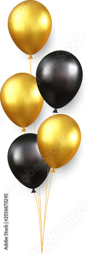 gold black balloons