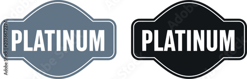 Fotografija Platinum Badge Labels Set in Gray and Black on White Background