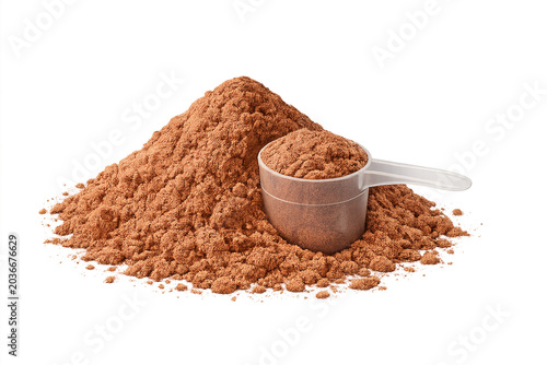 A close-up of a small ceramic shaker filled with red pepper flakes spilled out on a light gray surface. The wooden handle is visible.