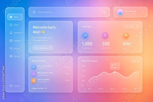 Glassmorphism Dashboard UI Concept Design