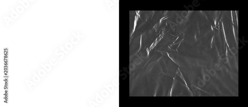 Photos Crumpled black plastic texture background, wrinkled dark synthetic material with