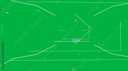 Pulse starting HUD overlays expanding, shifting, UAV labels updating for control on transparent bg