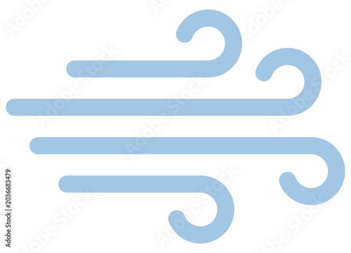 Wind blowing flat. Vector illustration.