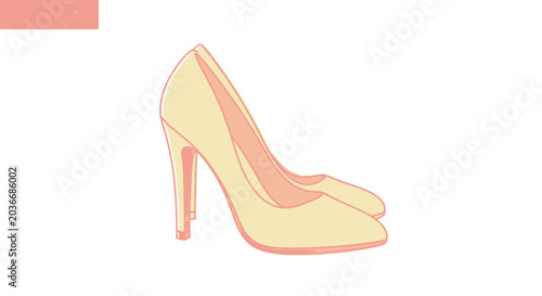 Schilderij op canvas High Heel Shoe Fashion Footwear.
