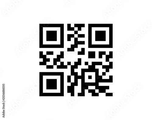 QR code icon isolated on white background digital scan symbol
