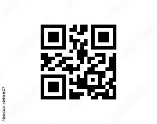 Schilderij op canvas QR code icon isolated on white background digital scan symbol