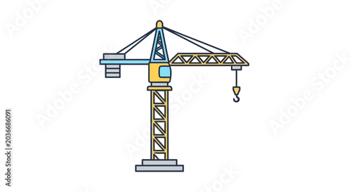 Quadro em tela Large crane machine lifting heavy loads.