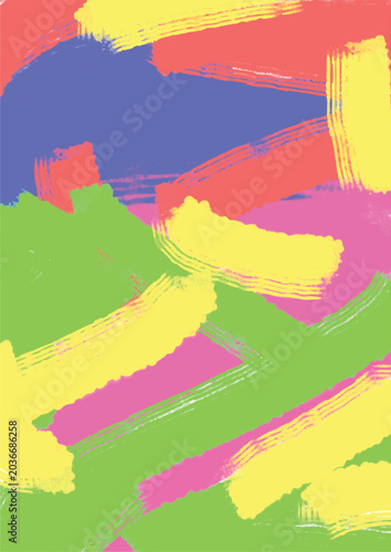 Abstract background with colorful paint brush strokes