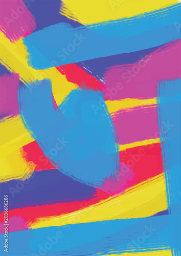 Abstract background with colorful paint brush strokes