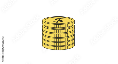 Obraz na płótnie Stack of gold coins with dollar.