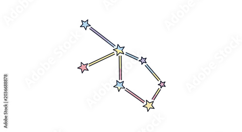 Tableau sur toile Orion constellation with bright stars connected.