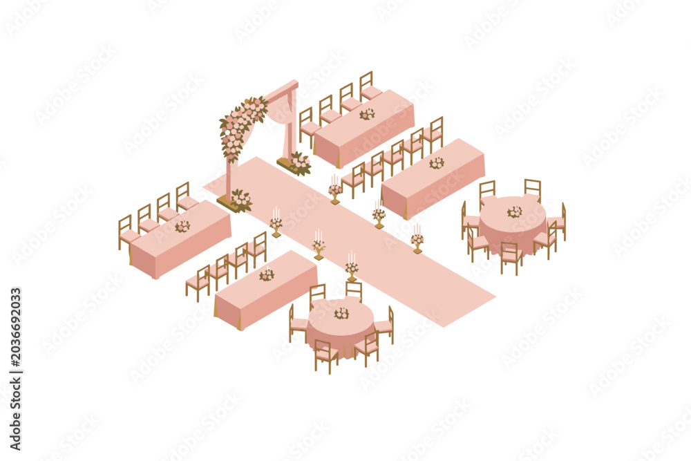 Naklejka premium Wedding Ceremony Layout Design