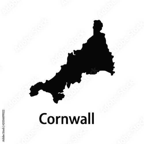 Cornwall ceremonial county map silhouette icon