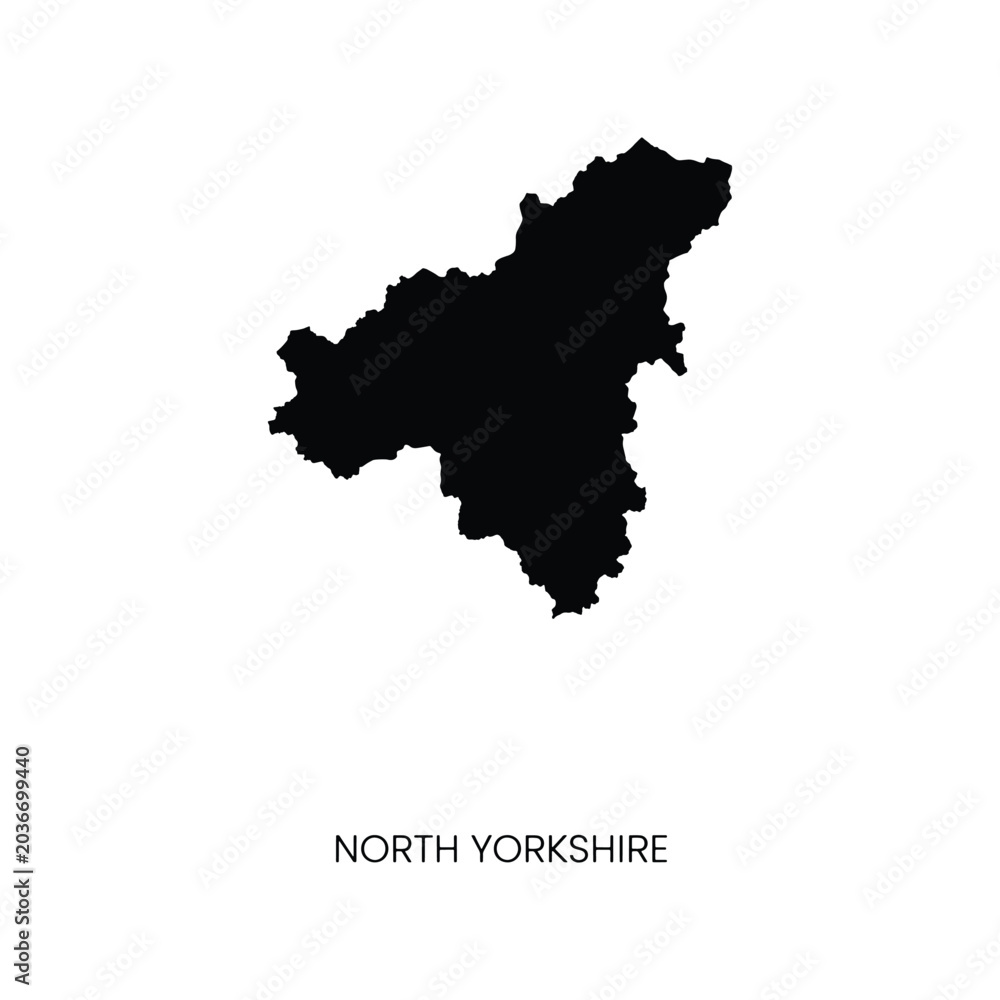 Fototapeta premium North Yorkshire county map silhouette icon