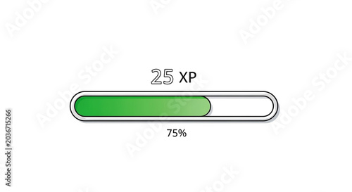 A progress bar showing 75% completion with green fill and white background