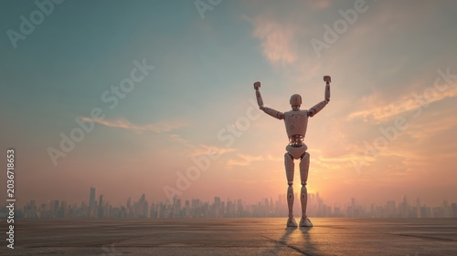 Artificial General Intelligence Robot Success Concept