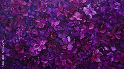 Purple flower petals background, textured floral design, website banner