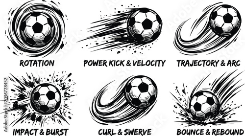 Tableau sur toile Soccer ball motion graphics