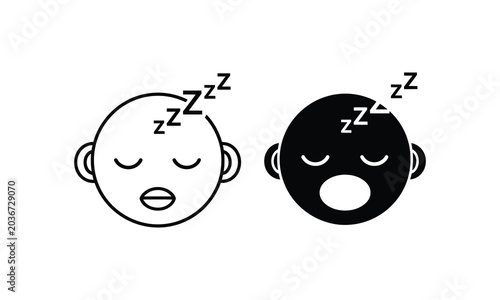 Canvas Print Sleeping face silhouettes diverse representation of restful sleep black and whit