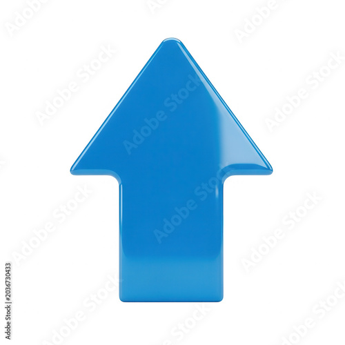 Modern upward-pointing arrow icon in vibrant blue