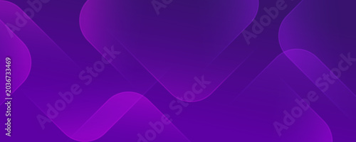 Violet abstract geometric banner with transparent shapes
