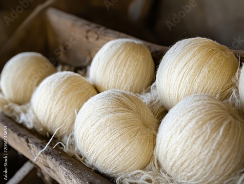 Silk comes from cocoons made by silkworms.
