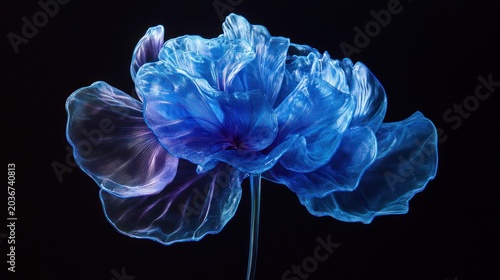 Vibrant Blue Flower, Abstract, Studio Shot,  for Background, or Product Display