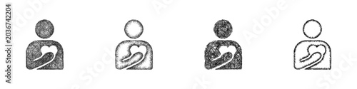 Foto Black and white sketch donor icon design set