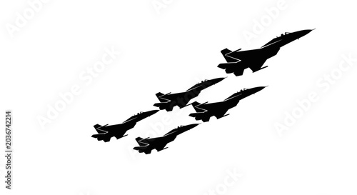 Foto Jet Fighter Aircraft Silhouette Against White Background