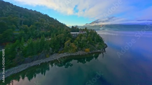 FPV Drone Dive Near Mountain House and Pine Trees