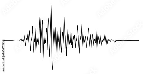 Canvastavla Spiky soundwave frequency or earthquake seismograph line in minimalist vector st