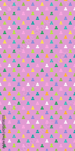 Colorful Seamless Pattern of Diverse Avatars, Texture